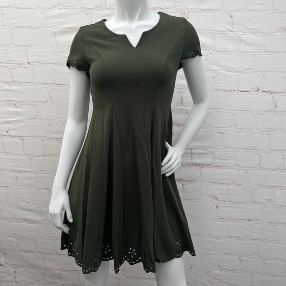Aphratti Dresses & Skirts - Aphratti Women Short Sleeve Cute Casual Summer Semi Formal A Line Green Dress S